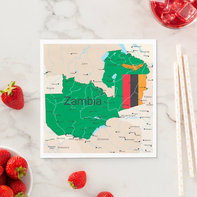 Servilleta De Papel Mapa De Zambia (Subido por el creador)