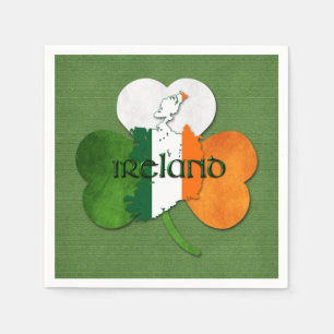 Servilleta De Papel Mapa del día de St Patrick de Irlanda/del trébol