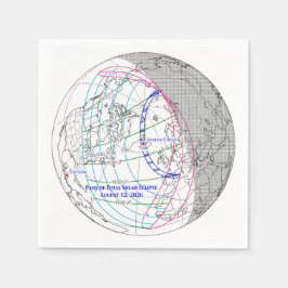 Servilleta De Papel Mapa del eclipse solar total de 2026