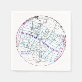 Servilleta De Papel Mapa del eclipse solar total de 2027