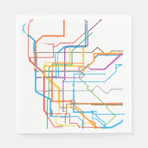 Servilleta De Papel Mapa del metro de la ciudad