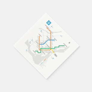 Servilleta De Papel Mapa del metro de Montreal STM ligero blanco HD