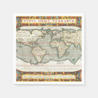 Mapa del Mundo de Vintage de Abraham Ortelius 1587