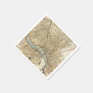 Servilleta De Papel Mapa del vintage de Richmond Virginia (1934)