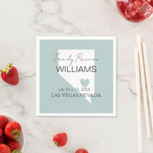 Servilleta De Papel Mapa moderno de Nevada Reunión familiar personaliz