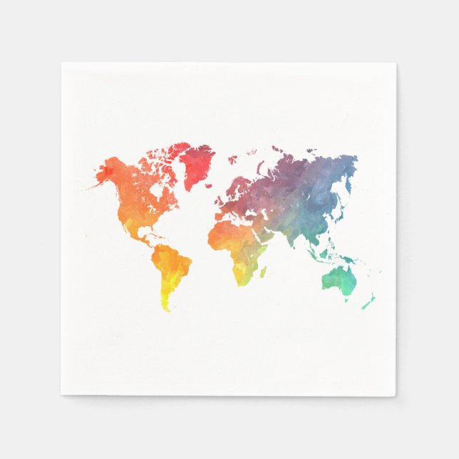 Servilleta De Papel mapa mundial 5 (Anverso)