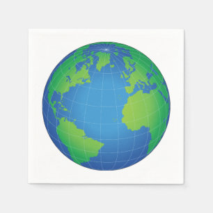 Servilleta De Papel Mapa mundial del planeta