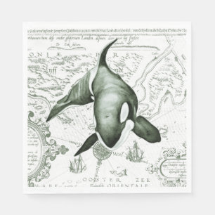 Servilleta De Papel Mapa Verde de Orca