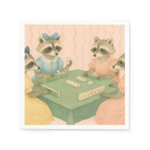 Mapache Antiguo Jugando Mahjong