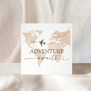 Servilleta De Papel Mapamundi de Viaje Aventura Espera Servilletas