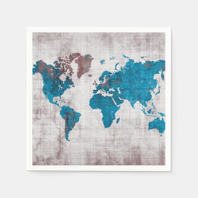 Servilleta De Papel mapas mundiales Napkins (Anverso)