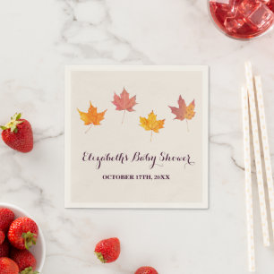 Servilleta De Papel Maple Leaves Cae Baby Shower
