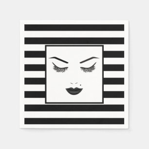 Servilleta De Papel Maquillaje Labios Negros Cara Cejas Labios Glamour