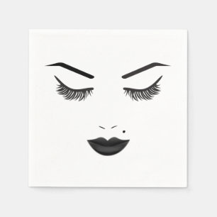 Servilleta De Papel Maquillaje Labios Negros Cejas Cara Glamour Bellez