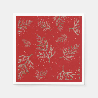 Servilleta De Papel Maquinaria y rojo con nevada