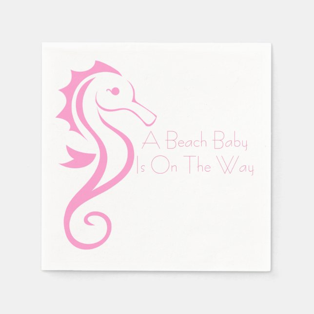 Servilleta De Papel Marahorse Baby Shower Napkin (chica) (Anverso)