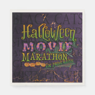 Servilleta De Papel Maratón De Películas De Halloween En Curso