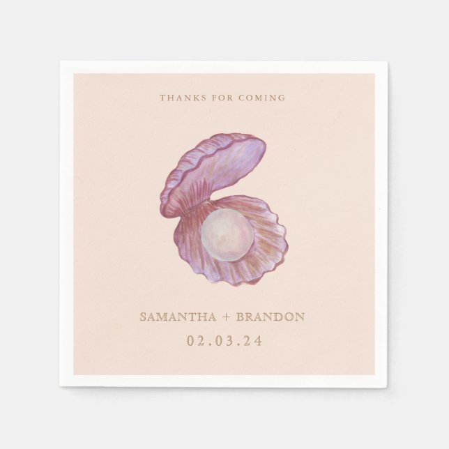Servilleta De Papel Maravilla acuática de verano Ocean Seashell (Anverso)