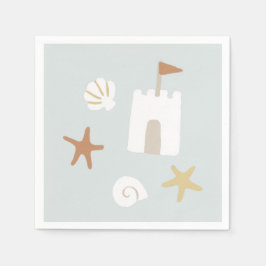 Servilleta De Papel Maravilla Cute Beach Sandcastle Starfish