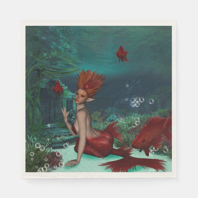 Servilleta De Papel Maravillosa sirena (Anverso)