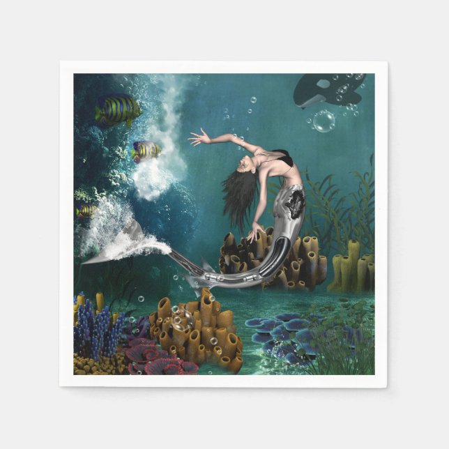 Servilleta De Papel Maravillosa sirena de vapor (Anverso)