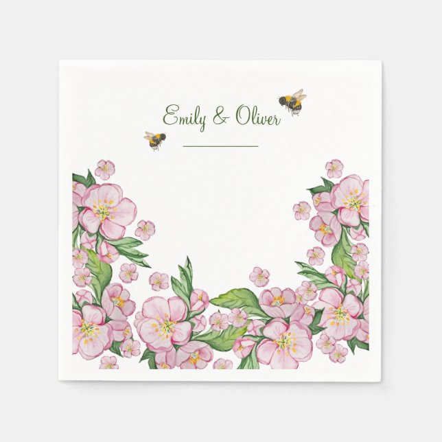 Servilleta De Papel Maravillosas acuarelas de manzanas y е (Anverso)