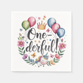 Servilleta De Papel Maravilloso cumpleaños Unicornio acuarela