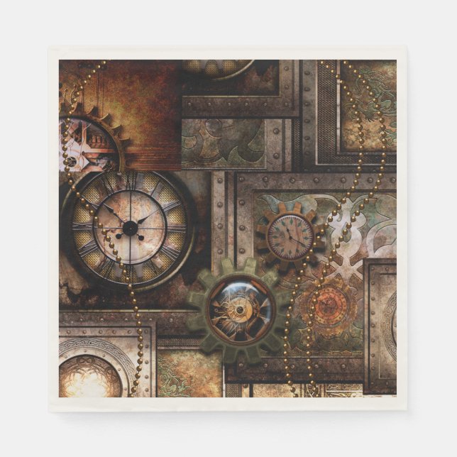 Servilleta De Papel Maravilloso diseño de steampunk (Anverso)