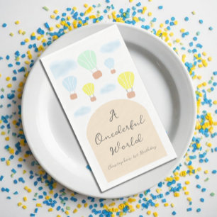 Servilleta De Papel Maravilloso mundo globo aerostático 1º cumpleaños