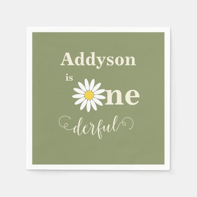 Servilleta De Papel Maravilloso primer cumpleaños (Anverso)