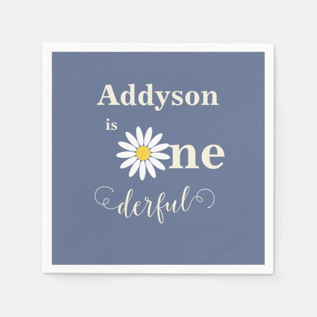 Servilleta De Papel Maravilloso primer cumpleaños de Daisy (Anverso)