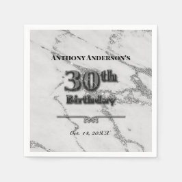 Servilleta De Papel Marble 30.º Fiesta de cumpleaños