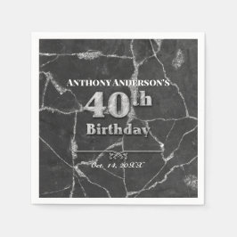 Servilleta De Papel Marble 40.º Fiesta de cumpleaños