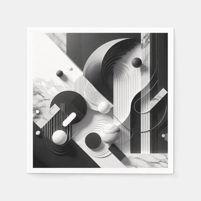 Servilleta De Papel Marble Echoes of Silent Geometry (Anverso)