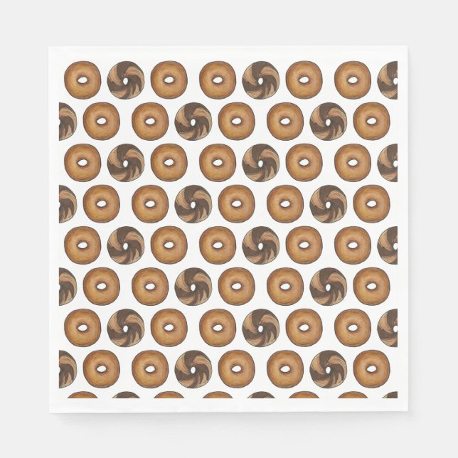 Servilleta De Papel Marble Rye Plain Bagels Desayuno Brunch NYC Deli (Anverso)