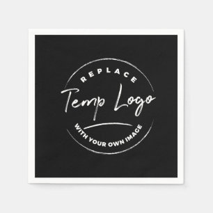 Servilleta De Papel Marca con tu logotipo corporativo o imagen en negr