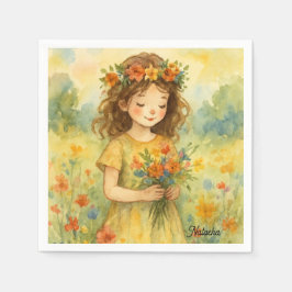 Servilleta De Papel Marca de acuarela retro personalizada Arte de moda