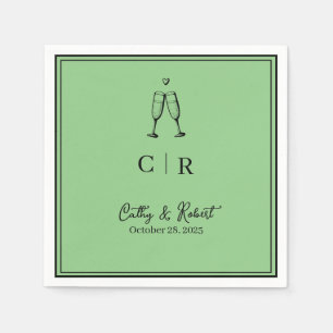 Servilleta De Papel Marca personalizado Mínima y Moda   Boda Napkins