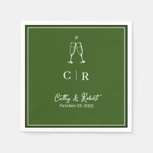 Servilleta De Papel Marca personalizado Mínima y Moda   Boda Napkins