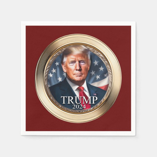 Servilleta De Papel Marcha de campaña de Trump 2024 - Rojo republicano (Anverso)