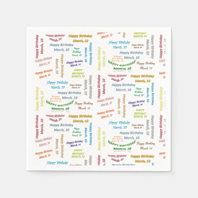 Servilleta De Papel Marcha de las servilletas de papel, 10 cumpleaños (Anverso)