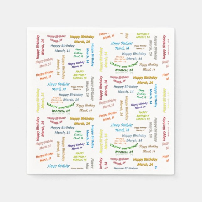 Servilleta De Papel Marcha de las servilletas de papel, 14 cumpleaños (Anverso)
