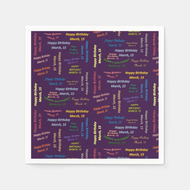 Servilleta De Papel Marcha de las servilletas de papel, 15 cumpleaños (Anverso)