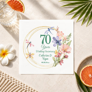 Servilleta De Papel Marco de bodas de platino 70 Aniversario