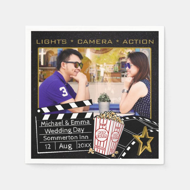 Servilleta De Papel Marco de estrella de película personalizado (Anverso)