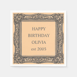 Servilleta De Papel Marco de ganchillo victoriano personalizado Servil