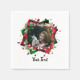 Servilleta De Papel Marco de Navidad para Foto de Mascota Familiar Per