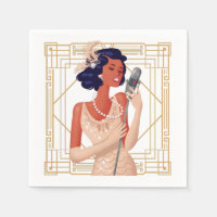 Marco de oro retro de Glam Lady Singer Art Deco de