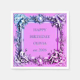 Servilleta De Papel Marco de Scroll Victoriano personalizado Elegante 