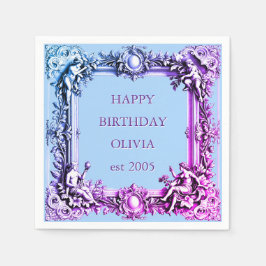 Servilleta De Papel Marco de scroll victoriano personalizado, Elegante